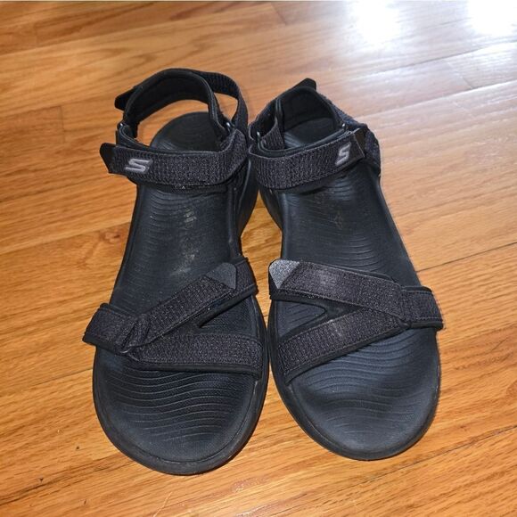 Skechers Black Slingback Sandals Womans Size 8 - Picture 2 of 6